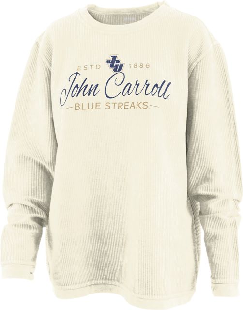 John Carroll University Blue Streaks Women's Corduroy Crewneck Sweatshirt