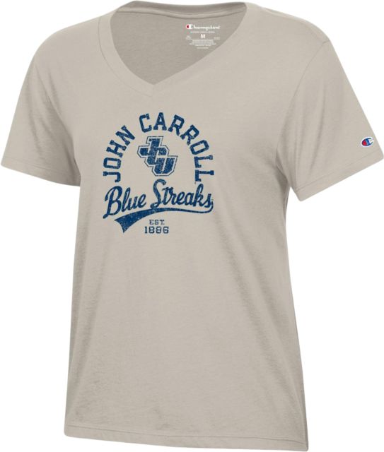 John Carroll University Blue Streaks Women's V-Neck Short Sleeve T-Shirt
