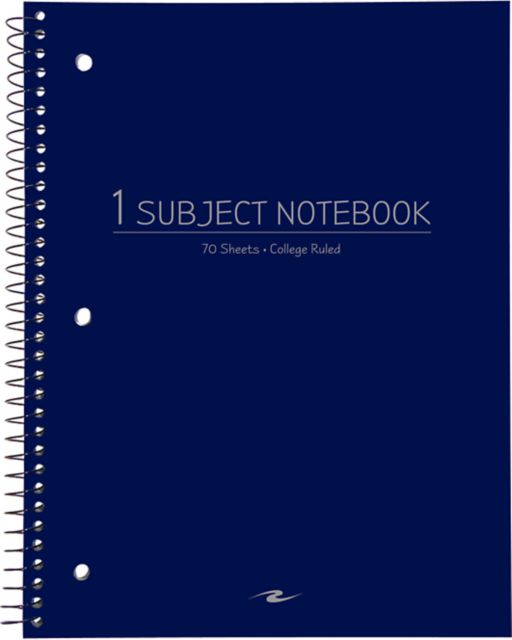NOTEBK 10.5x8 70SH 1SUB BLUE