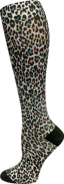 12IN SOFT COMFORT COMPRESSION SOCKS-LEOPARDS CREAM