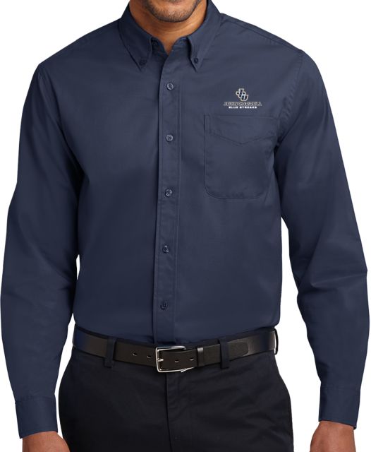John Carroll Twill Button Down Long Sleeve JCU Stacked - ONLINE ONLY