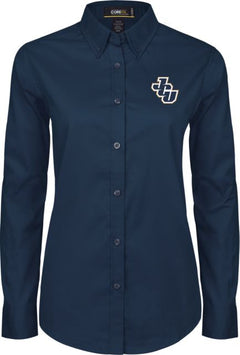 John Carroll Ladies Twill Button Down Long Sleeve JCU - ONLINE ONLY