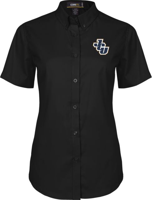 John Carroll Ladies Twill Button Up Short Sleeve JCU - ONLINE ONLY