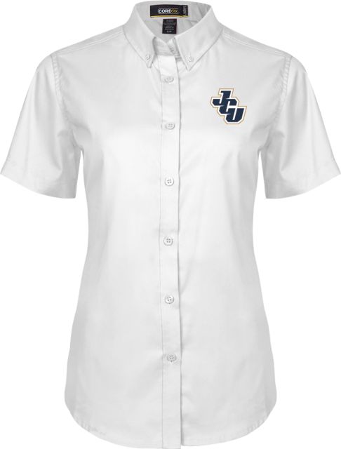 John Carroll Ladies Twill Button Up Short Sleeve JCU - ONLINE ONLY