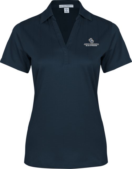 John Carroll Ladies Performance Fine Jacquard Polo JCU Stacked - ONLINE ONLY