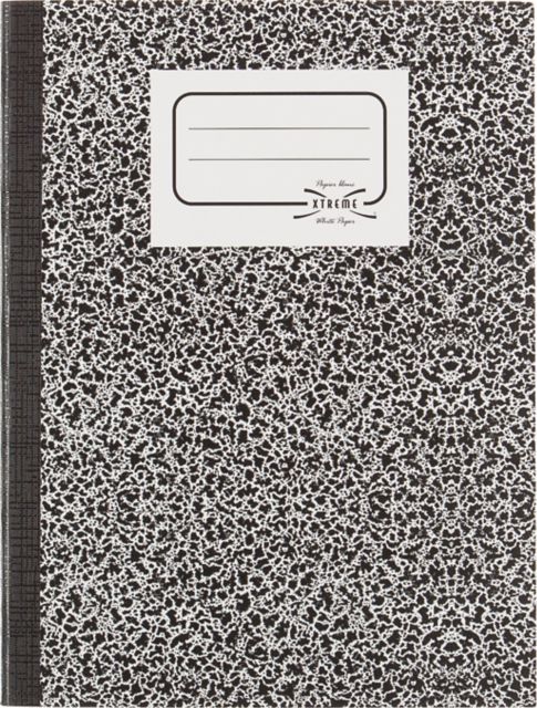 National® Composition Book, Black Marble Cover, College Ruling, 11'' x 8 3/8'', 80 Sheets