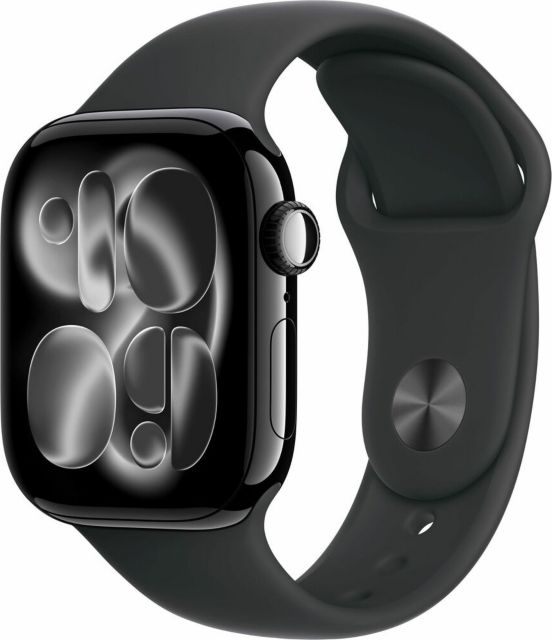 Apple Watch Series 11 GPS 42mm Jet Black Aluminum Case with Black Sport Band - S/M